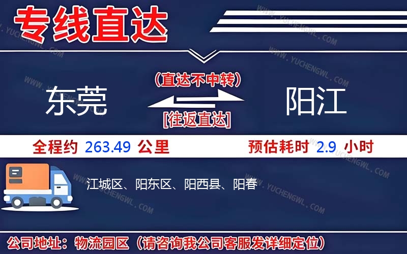 東莞到陽江物流公司