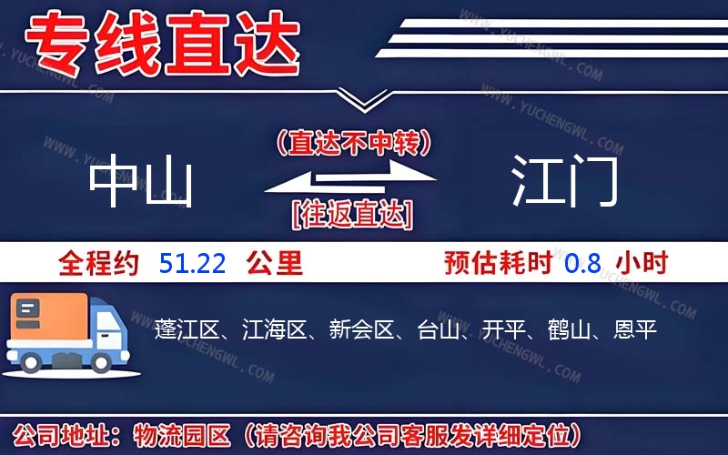 中山到江門物流公司