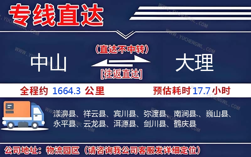 中山到大理物流公司