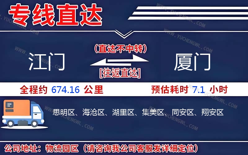 江門到廈門物流公司