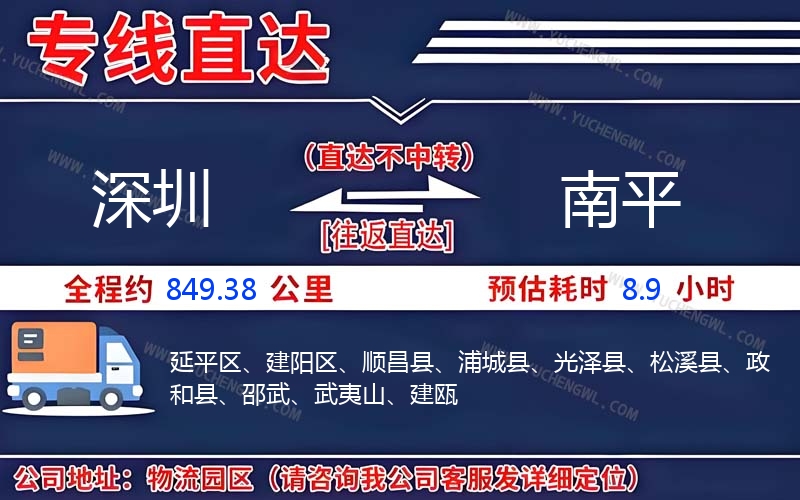 深圳到南平物流公司