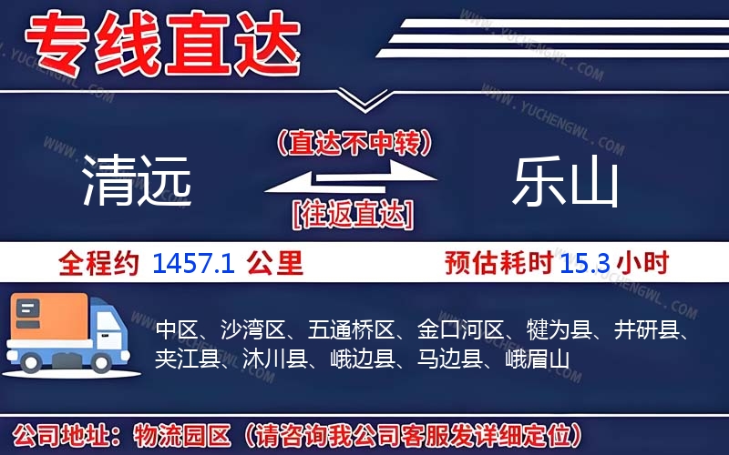 清遠到樂山物流公司