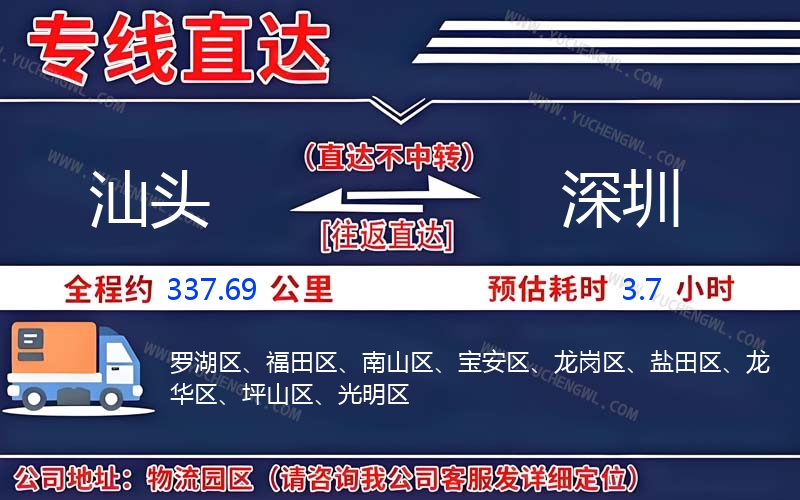 汕頭到深圳物流公司