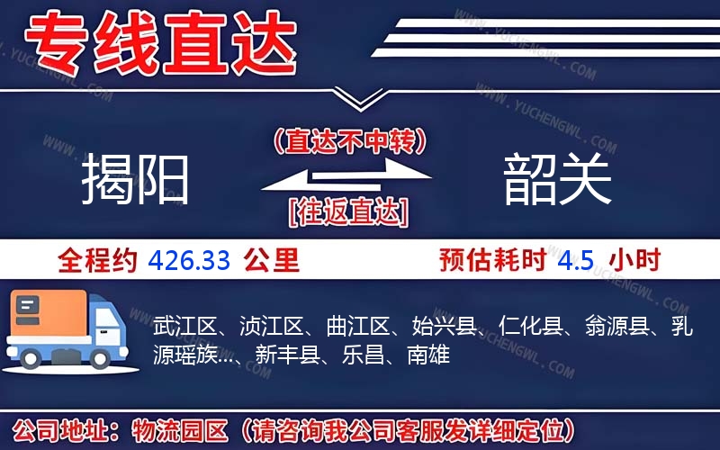 揭陽到韶關物流公司