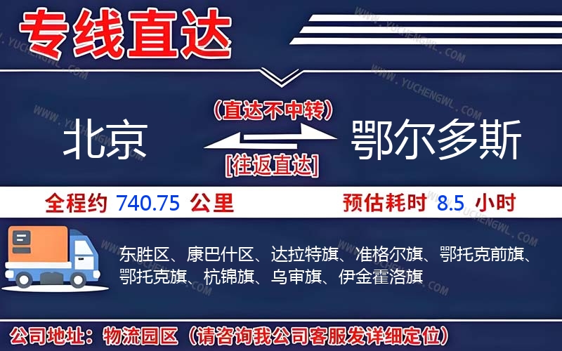 北京到鄂爾多斯物流公司