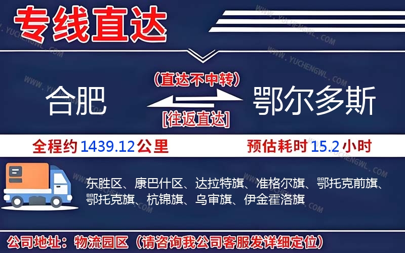 合肥到鄂爾多斯物流公司