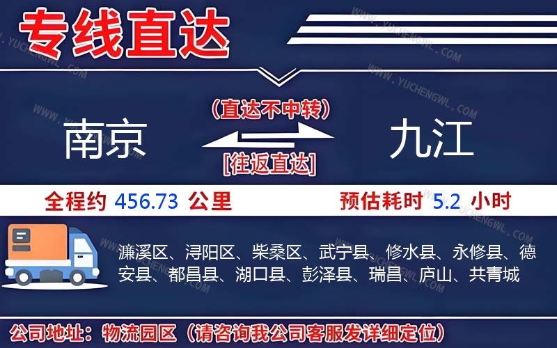 南京到九江物流公司