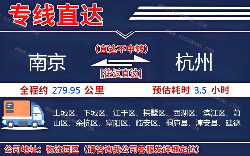 南京到杭州物流公司