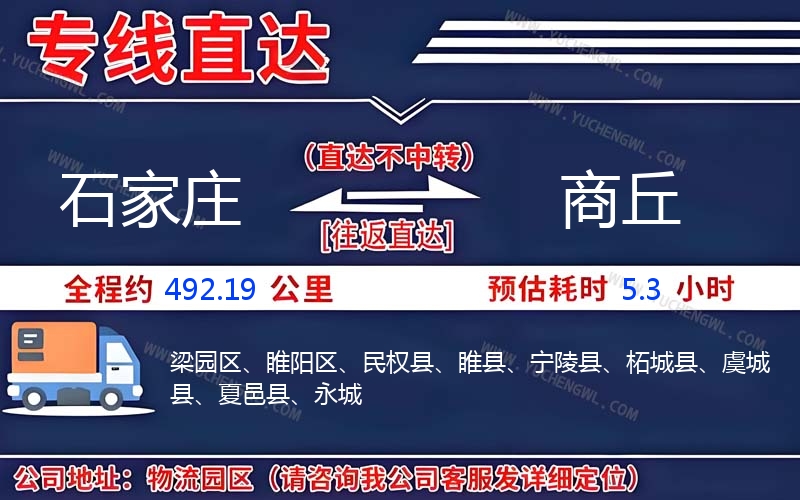 石家莊到商丘物流公司