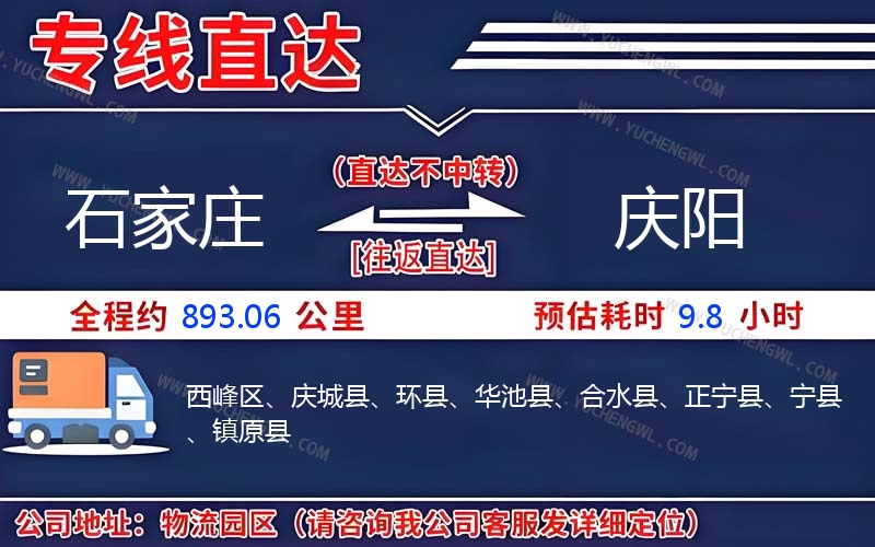 石家莊到慶陽物流公司