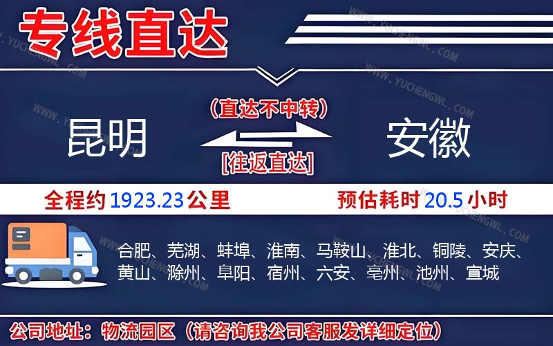 昆明到安徽物流公司