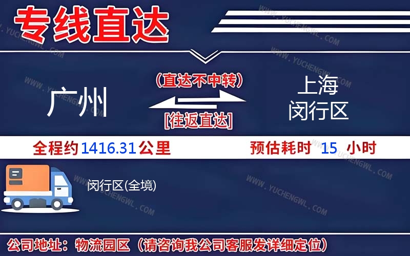 廣州到上海閔行區物流公司