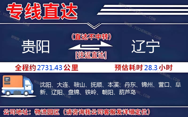 貴陽到遼寧物流公司