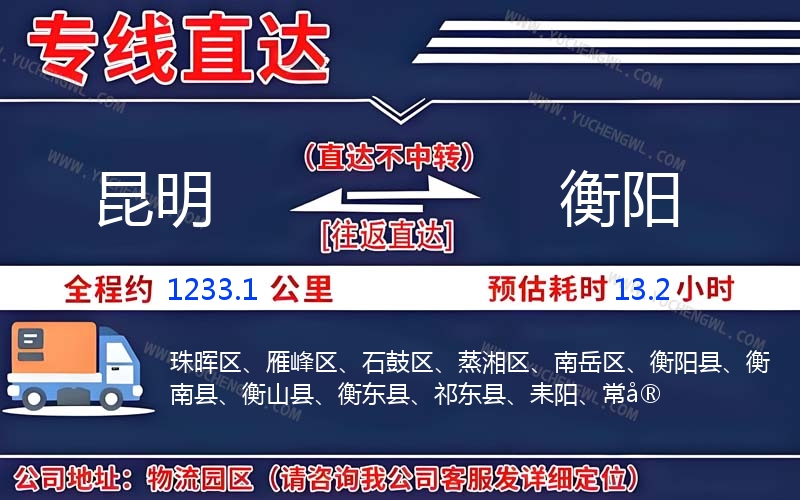 昆明到衡陽物流公司