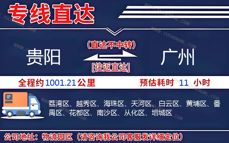 貴陽到廣州物流公司