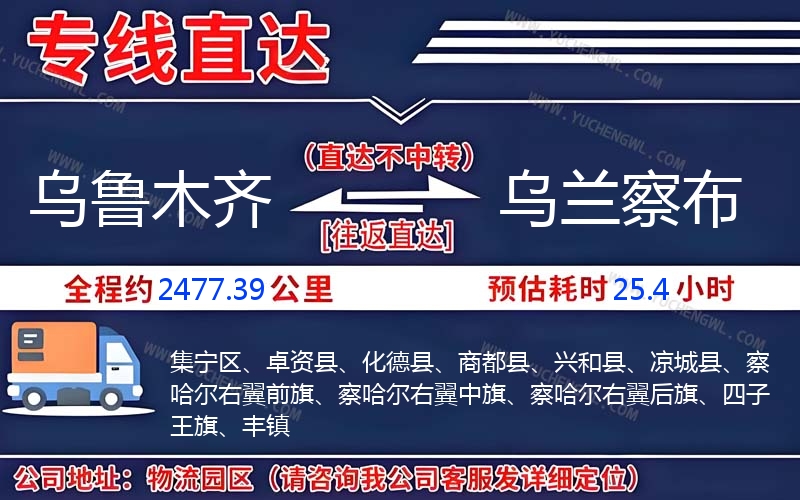 烏魯木齊到烏蘭察布物流公司