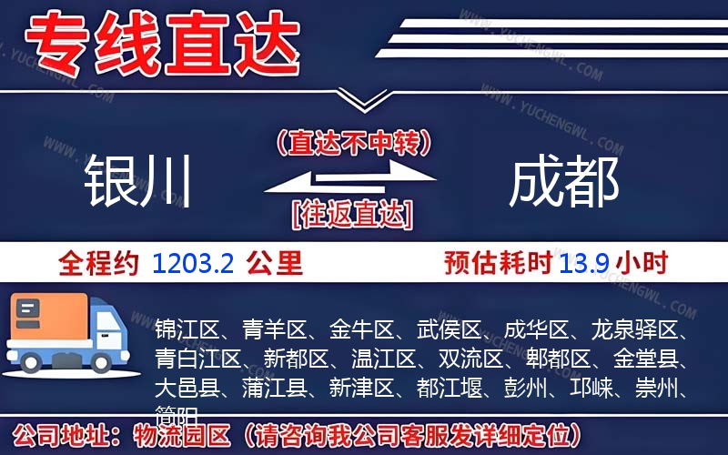 銀川到成都物流公司