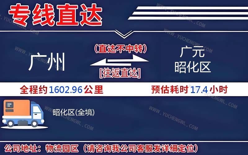 廣州到廣元昭化區物流公司