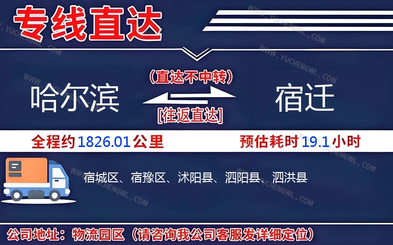 哈爾濱到宿遷物流公司