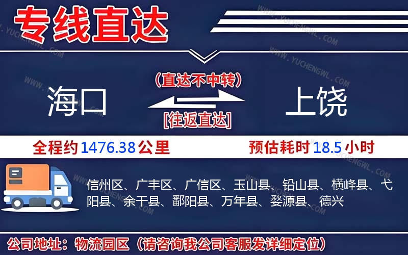 海口到上饒物流公司