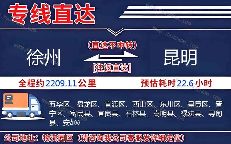 徐州到昆明物流公司