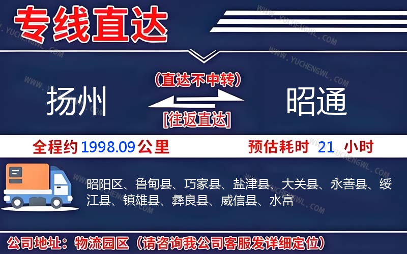 揚(yáng)州到昭通物流公司