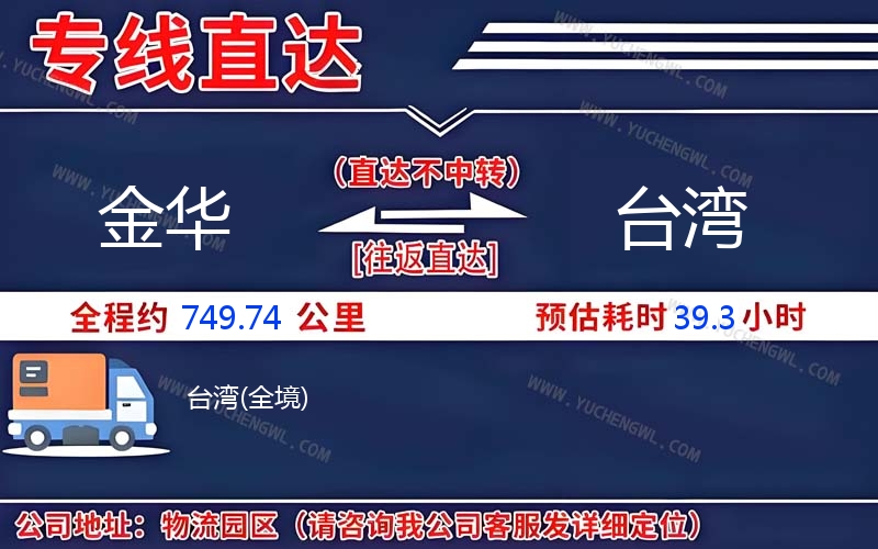 金華到臺灣物流公司