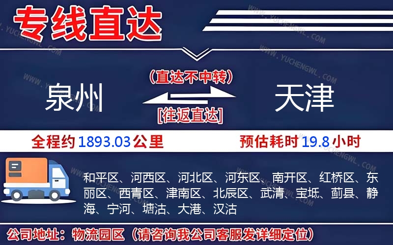 泉州到天津物流公司