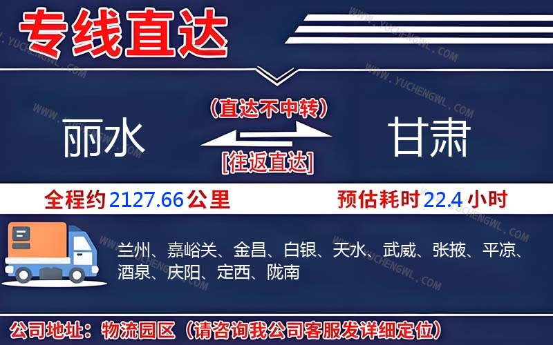 麗水到甘肅物流公司