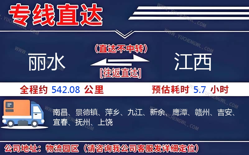 麗水到江西物流公司