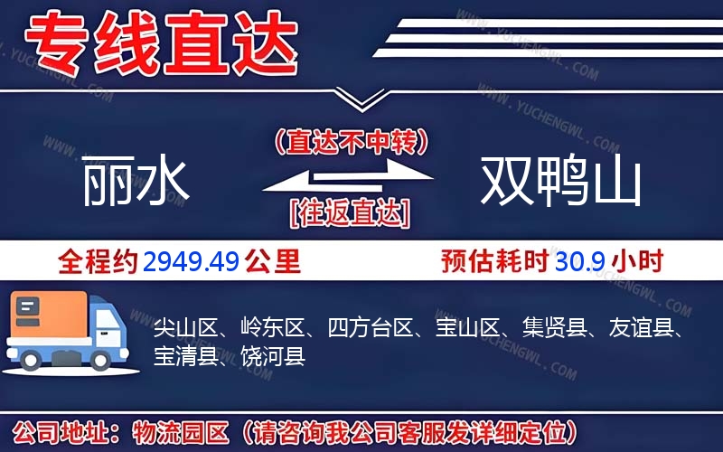 麗水到雙鴨山物流公司