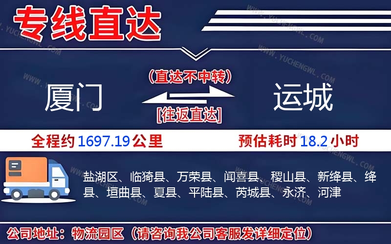 廈門到運城物流公司