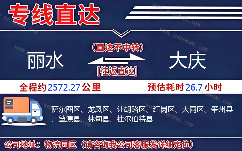 麗水到大慶物流公司