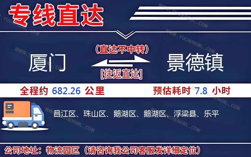 廈門到景德鎮物流公司