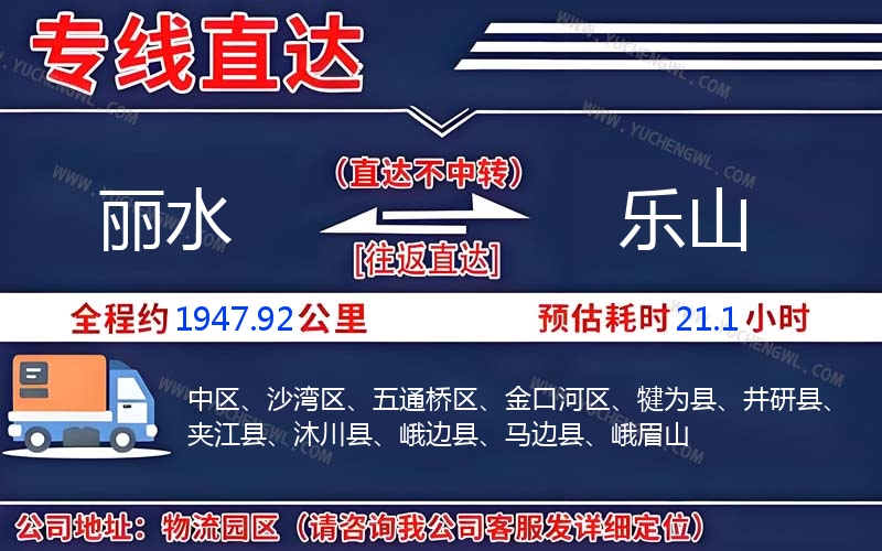 麗水到樂山物流公司