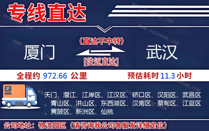 廈門到武漢物流公司