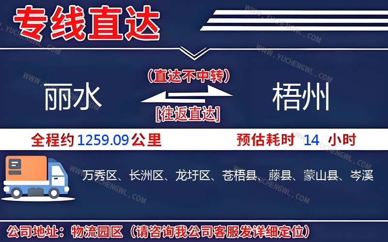 麗水到梧州物流公司