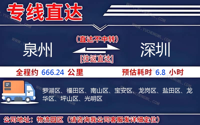 泉州到深圳物流公司