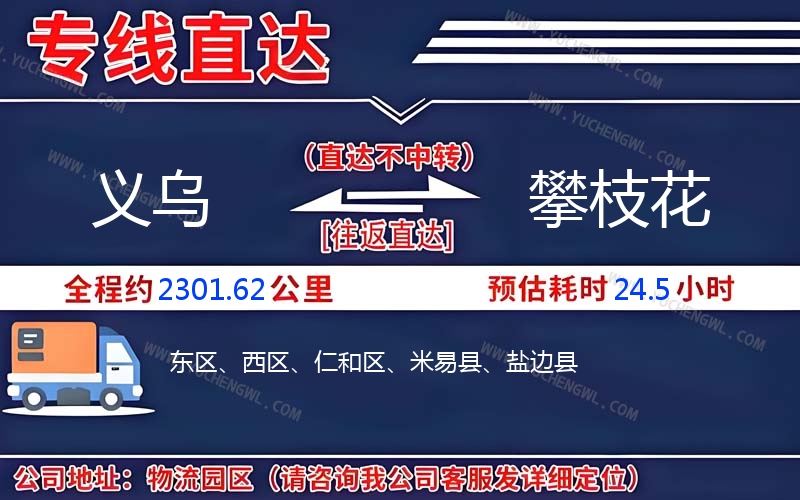 義烏到攀枝花物流公司