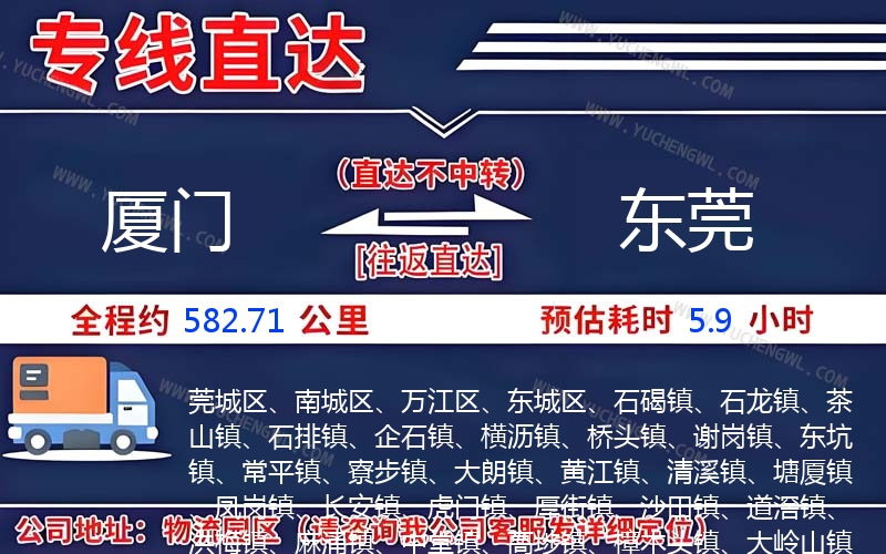 廈門到東莞物流公司